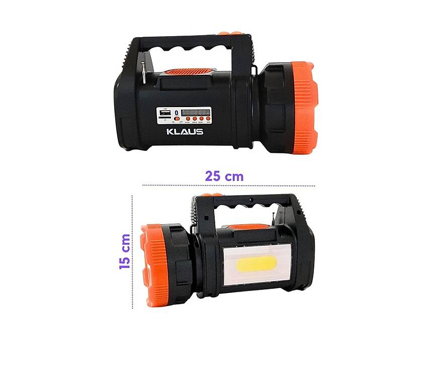 Klaus KE47725 Güneş Panelli Solar Led El Feneri 15 W 600 L 8000 Mah - 1