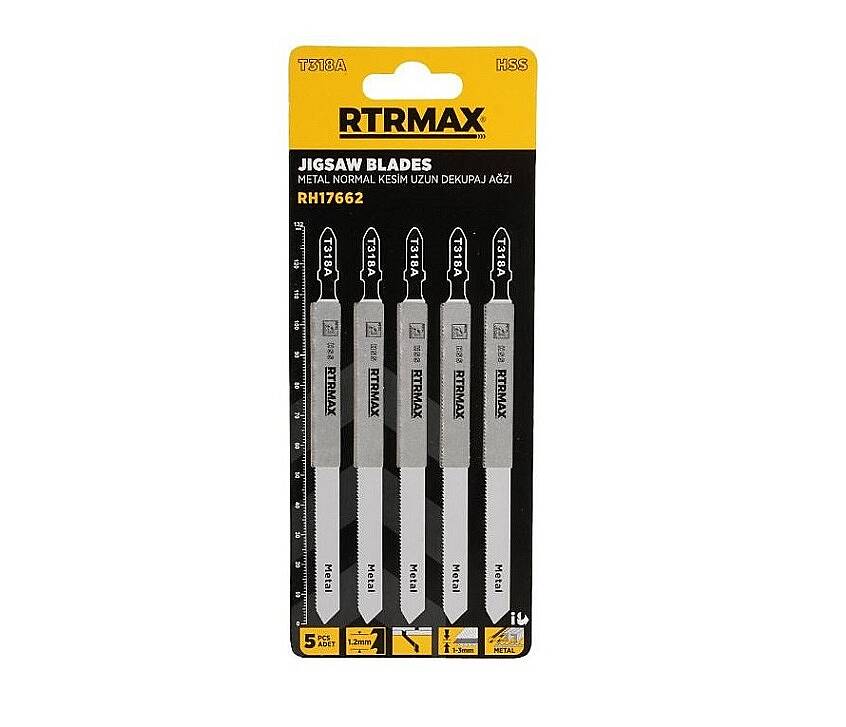 Rtrmax T318A Dekupaj Testere Bıçağı Metal Uzun 5'li RH17662 - 1